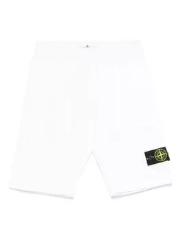 Шорты Stone Island Junior Compass-badge, белый