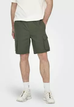 Шорты TREILLIS Only & Sons, оливковый