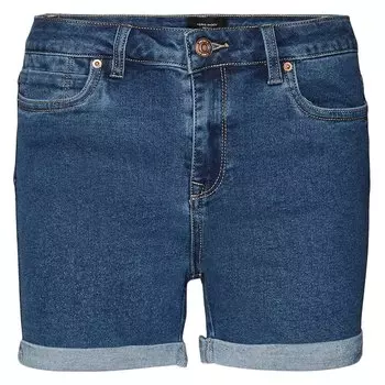 Шорты Vero Moda Luna Fold Mid Waist, синий