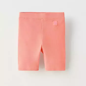 Шорты велосипедные Zara Ribbed With Label, оранжевый