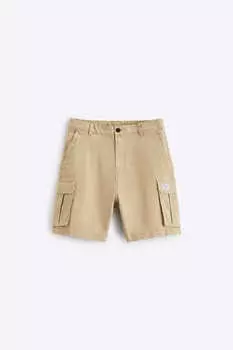 Шорты Zara Cargo Bermuda, бежевый
