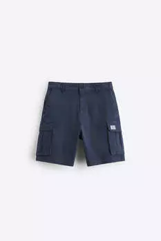 Шорты Zara Cargo Bermuda, синий