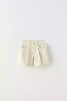 Шорты Zara Denim Bermuda, кремовый
