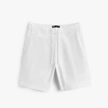 Шорты Zara Soft Denim Basic Bermuda, белый