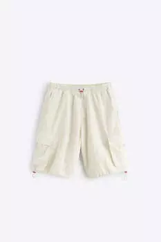 Шорты Zara Technical Cargo Bermuda, белый