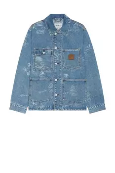 Штамповая куртка Carhartt Wip, цвет Stamp Print & Blue Bleached