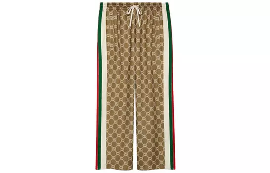 Штаны женские Gucci спортивные, зеленый / красный / бежевый