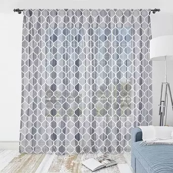 Штора Abakuhaus Abstrakt Typ C 2 шт, 274x135x0,5 см цвет indigo und wei