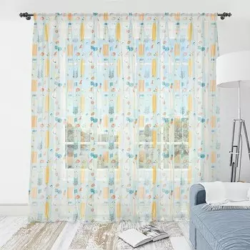 Штора Abakuhaus Hawaii Typ B 2 шт, 274x160x0,5 см цвет hellblau und mehrfarbig