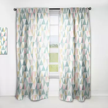 Шторы Designart Diamond Retro Pattern I, синий