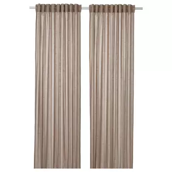 Шторы Ikea Silverlonn Woven, 2 штуки, 145x250 см, бежевый