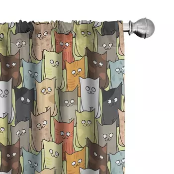 Шторы с принтом Ambesonne Cats