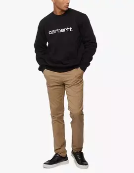 Сидовые хлопковые брюки Carhartt WIP, бежевый