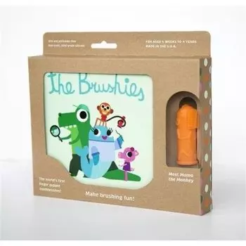 Силиконовая кисть для пальцев MOMO Monkey с книжкой The Brushies