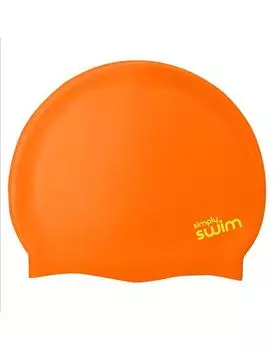 Силиконовая шапочка для плавания - однотонные цвета Simply Swim, оранжевый