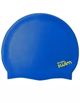 Силиконовая шапочка для плавания - однотонные цвета Simply Swim, синий