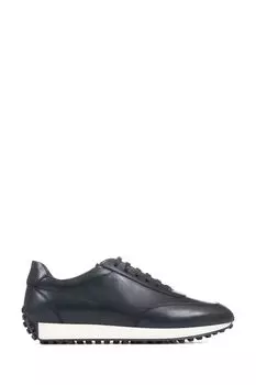 Синие элегантные кожаные кроссовки от Southend Jones Bootmaker, синий