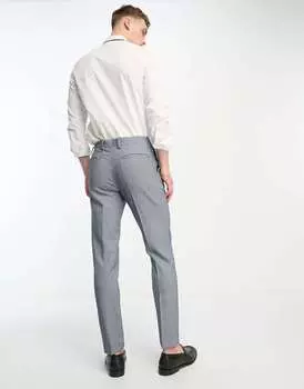 Синие брюки скинни с узором "гусиные лапки" River Island
