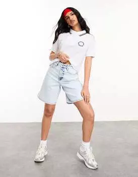 Синие длинные джинсовые шорты ASOS DESIGN Weekend Collective