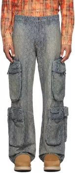 Синие джинсовые брюки-карго AMIRI Utility