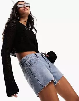 Синие джинсовые шорты свободного кроя ASOS