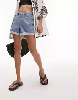 Синие джинсовые шорты Topshop