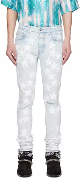 Синие джинсы AMIRI в стиле «химик»