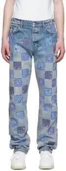 Синие джинсы-банданы AMIRI