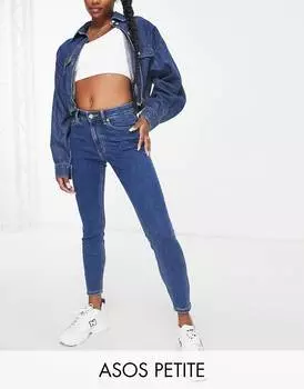 Синие джинсы скинни ASOS DESIGN Petite