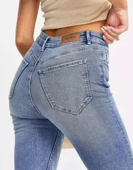 Синие джинсы скинни с завышенной талией Pull&Bear