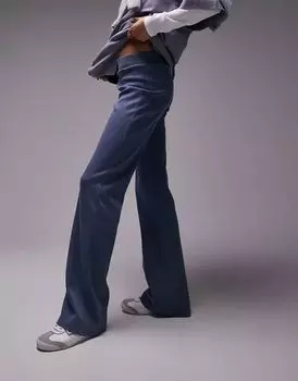 Синие прямые брюки Topshop