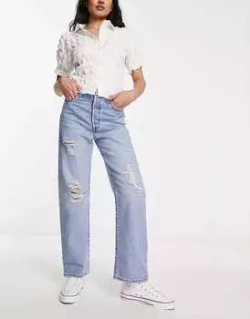 Синие прямые джинсы Levi's с рельефной клеткой