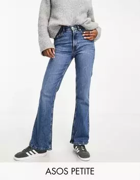 Синие расклешенные джинсы ASOS DESIGN Petite
