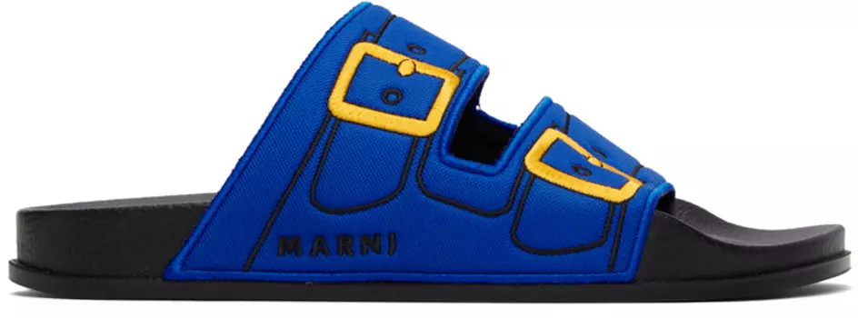 Синие шлепанцы Trompe L'il Marni
