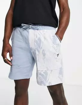 Мужские шорты Puma Marble Print Colorblock, бело-синий