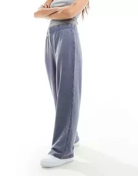 Синие удобные брюки Monki Acid Wash
