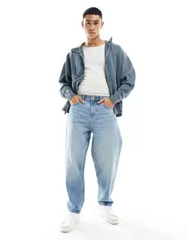 Синие зауженные джинсы оверсайз ASOS DESIGN