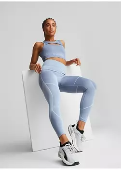 Синие женские длинные леггинсы Puma