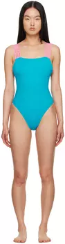 Синий цельный купальник Greca Versace Underwear