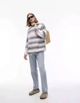 Синий джемпер с высоким воротником Topman