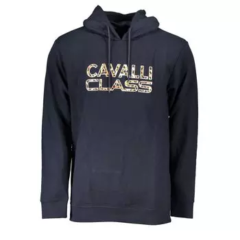 Синий хлопковый мужской свитер cavalli CLASS