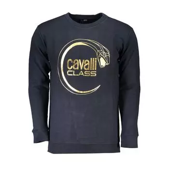 Синий хлопковый свитер cavalli CLASS