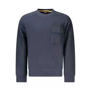Синий хлопковый свитер Hugo Boss