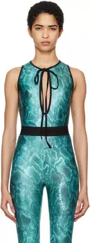Синий принтованный боди Versace Jeans Couture