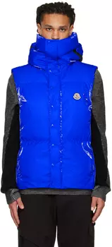 Синий пуховый жилет Lawu Moncler