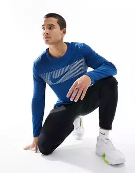 Синий светоотражающий топ с длинными рукавами Nike Flash Dri-FIT Miler