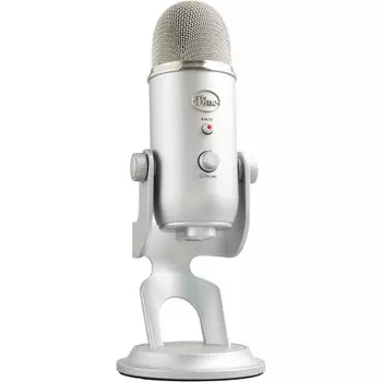 Синий USB-микрофон Yeti (серебристый)