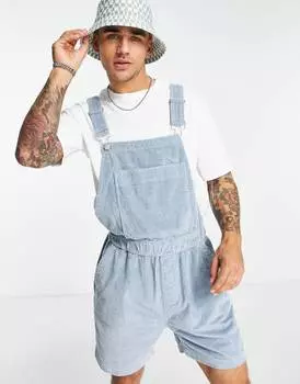 Синий вельветовый комбинезон свободного кроя ASOS DESIGN