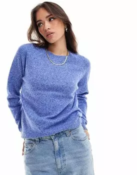 Синий вязаный джемпер с круглым вырезом Vero Moda