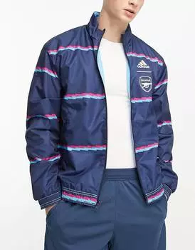 Синяя двусторонняя куртка adidas Football Arsenal с гимном